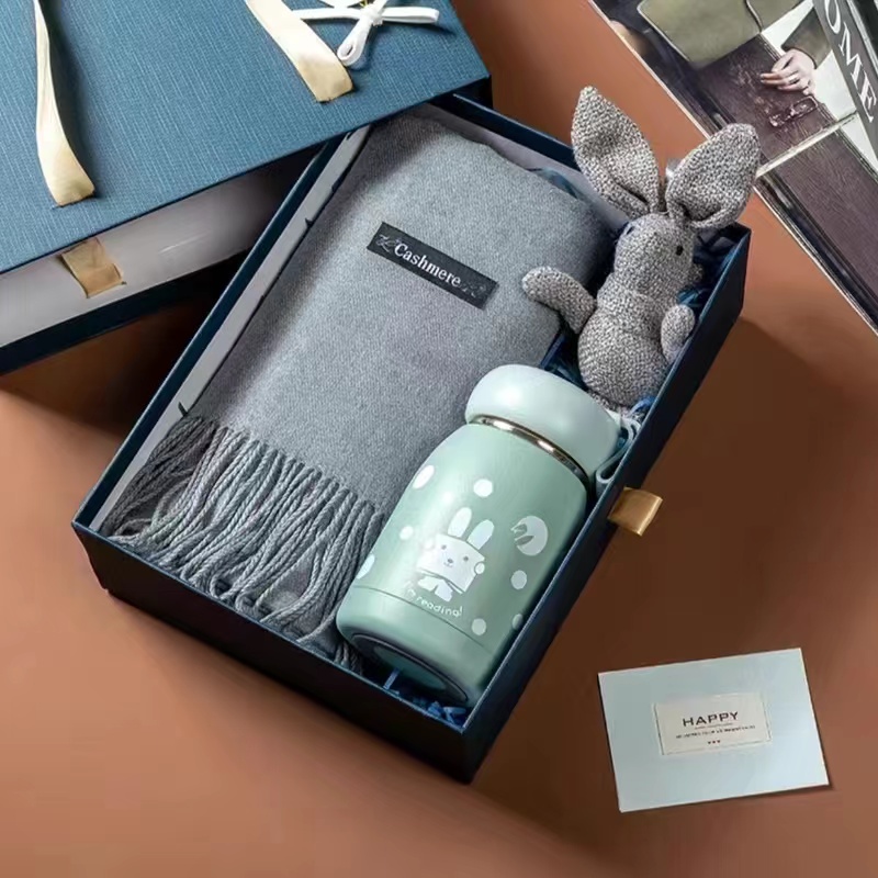 Birthday Christmas Scarf Thermos Cup Gift Box