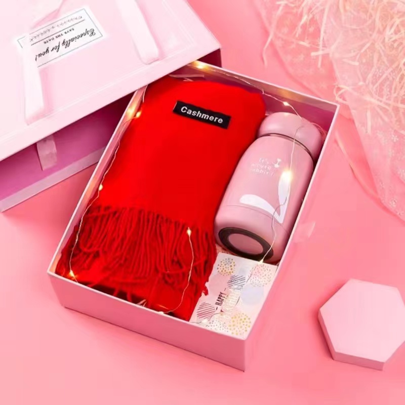 Birthday Christmas Scarf Thermos Cup Gift Box